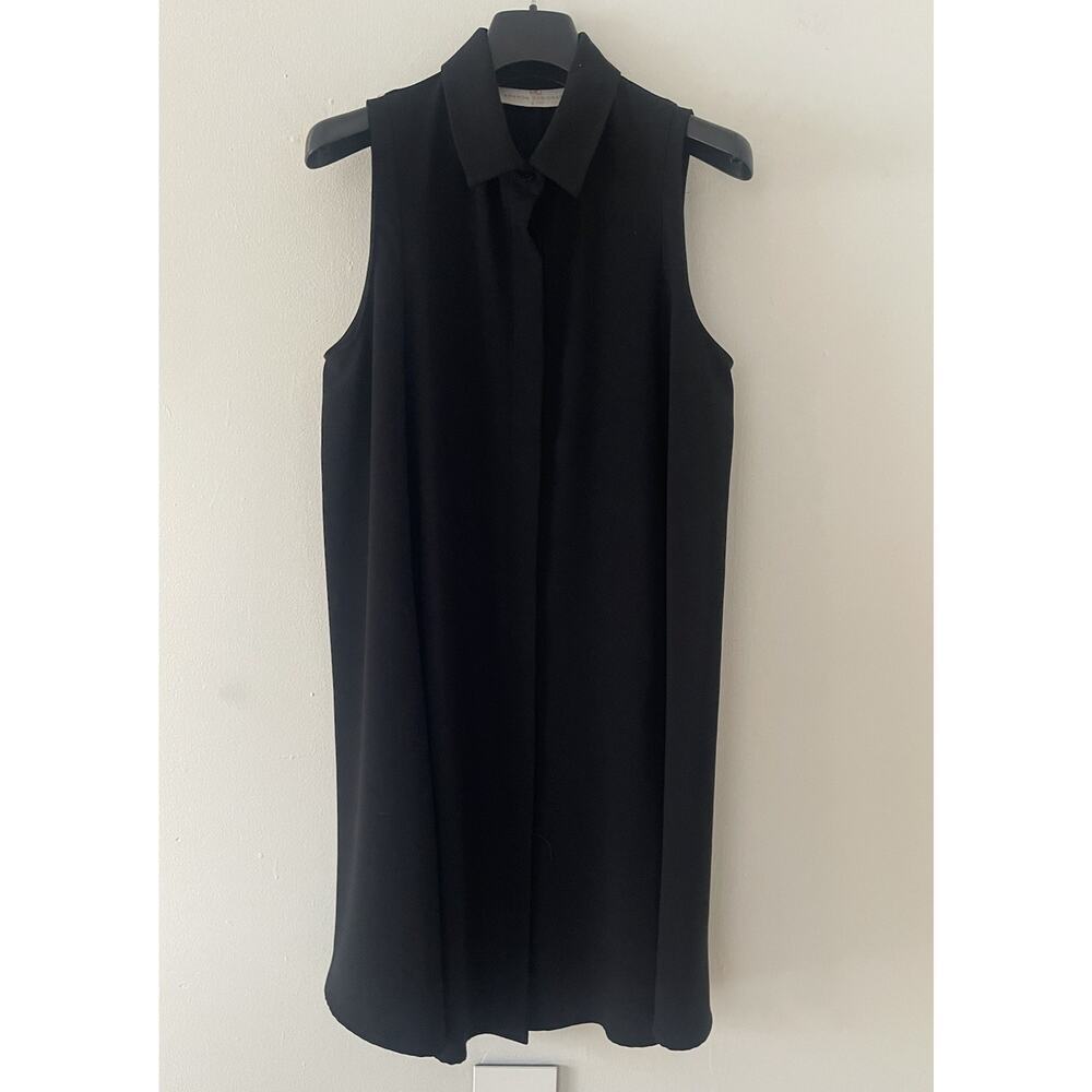 Amanda Uprichard Black Collared Sleeveless A Line Dress Size Medium Euc